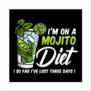 Mojito Diet Funny Party Cocktail Mix Tee Bartender Quotes Posters and Art